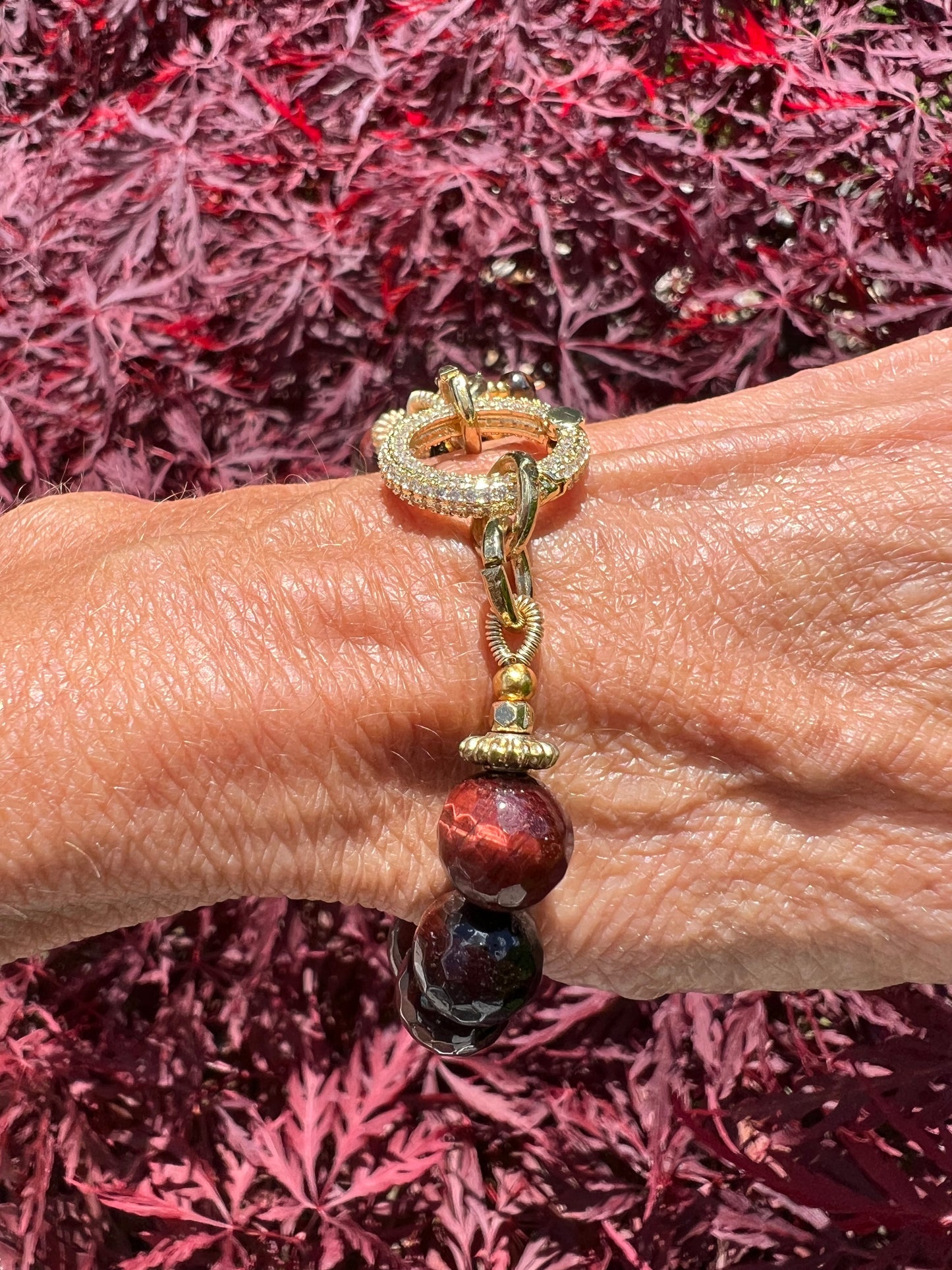 Red Tiger Eye Bling Bracelet