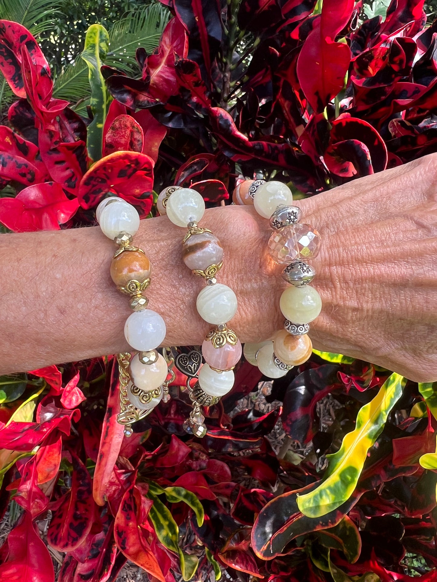 Chunky Yellow Jade Bracelets