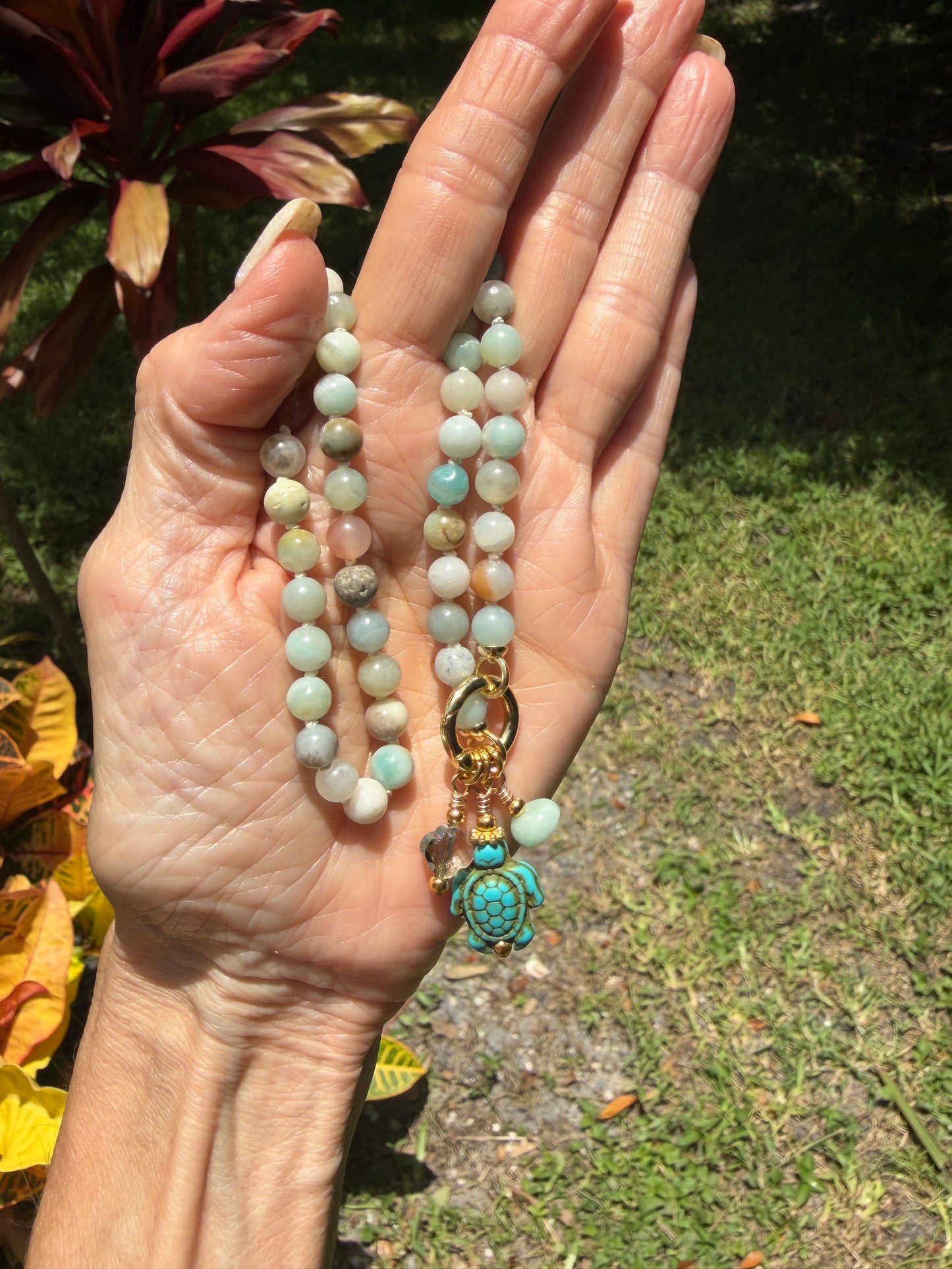 Amazonite with Turtle necklace
