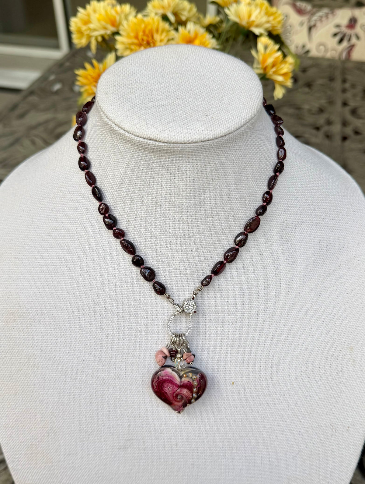 Garnet nugget beauty with Artisan heart