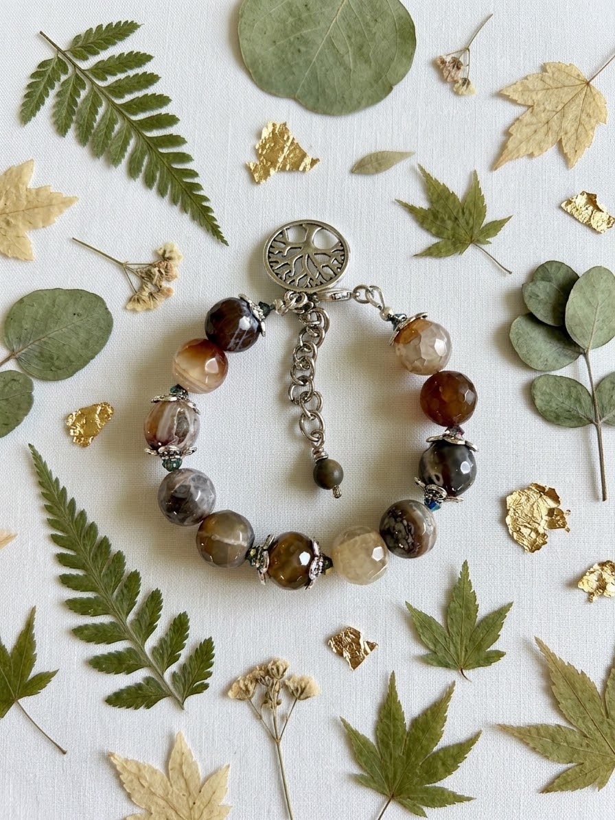 Brown Dragon Vein Agate Bracelet
