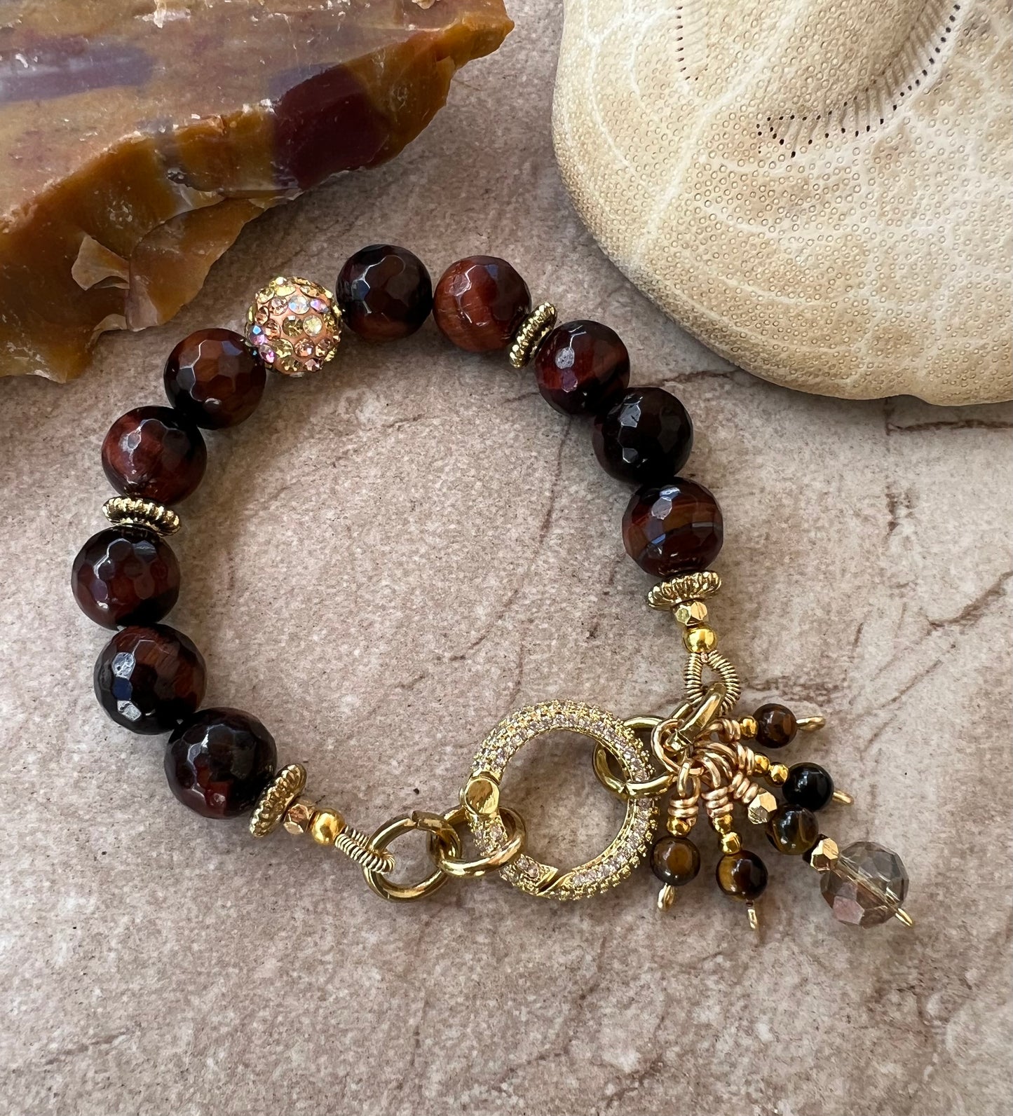 Red Tiger Eye Bling Bracelet