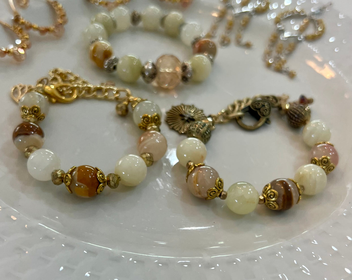 Chunky Yellow Jade Bracelets