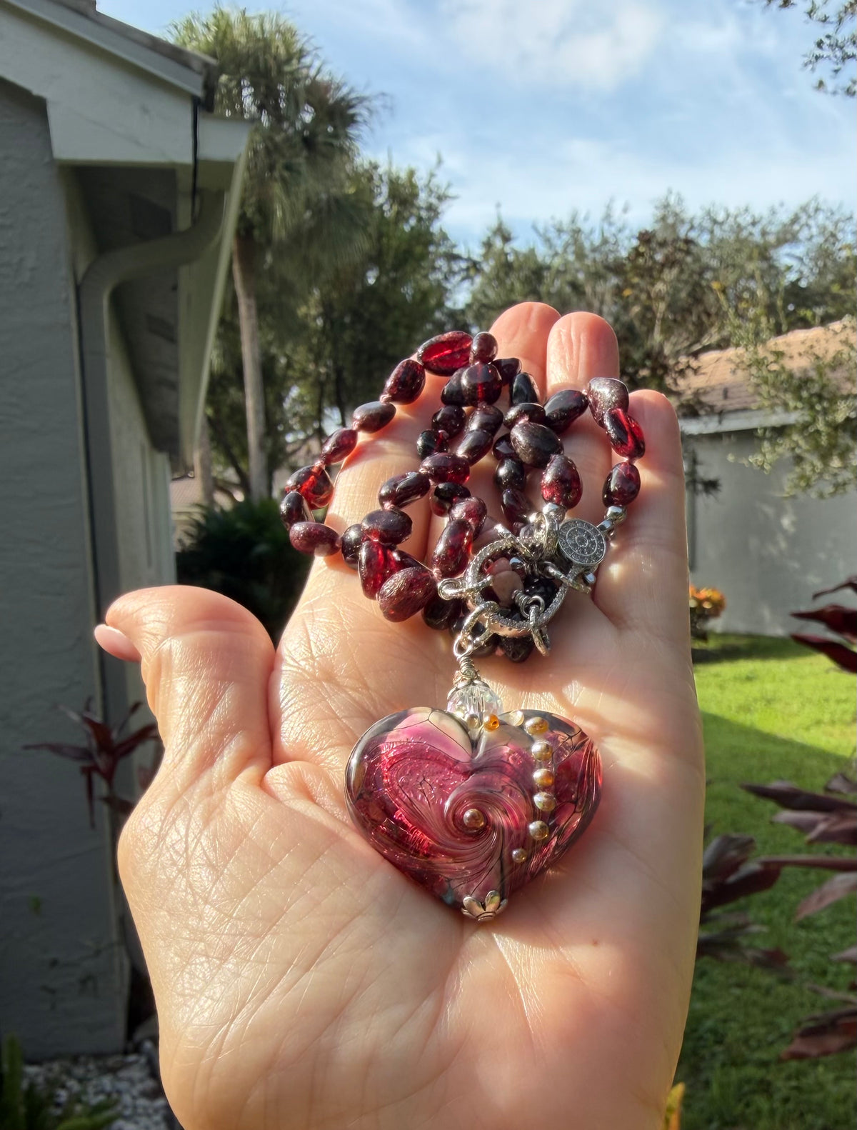 Garnet nugget beauty with Artisan heart