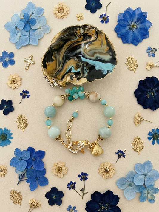 Amazonite and Aqua Chalcedony Bracelet