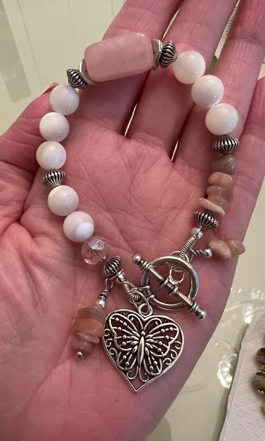 Mother of Pearl and Rose Quartz bracelet