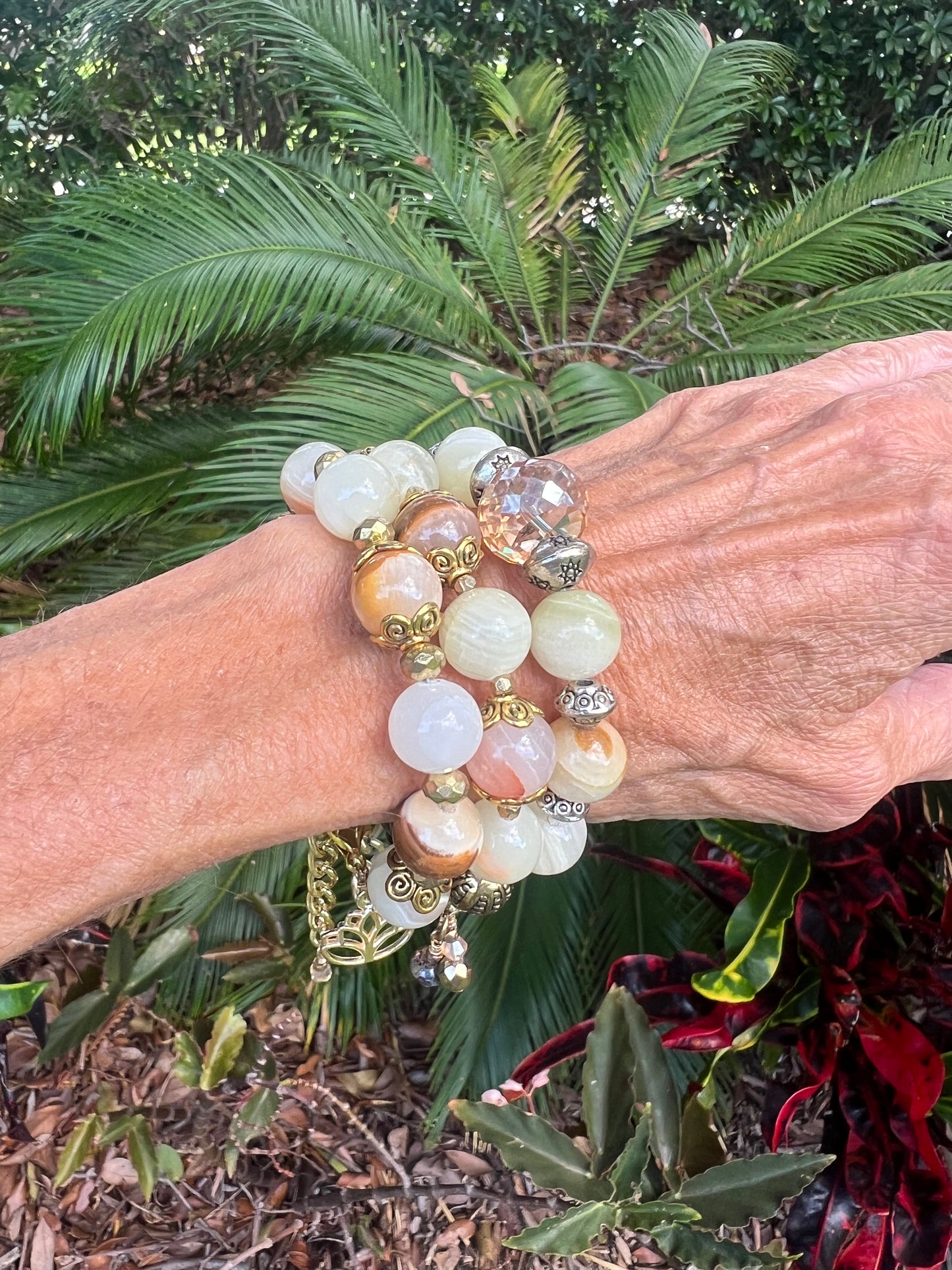 Chunky Yellow Jade Bracelets