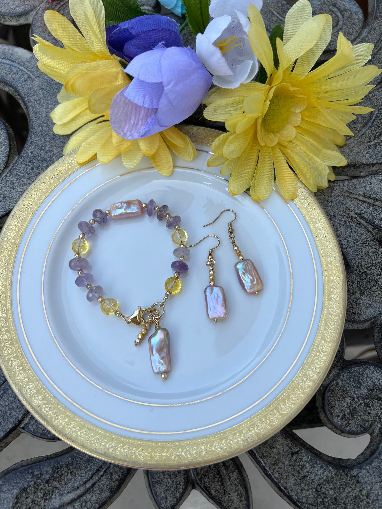 Amazing Ametrine Bracelet set