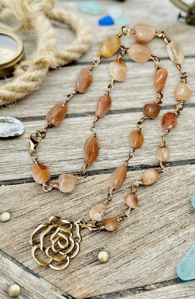 Peach Moonstone Choker