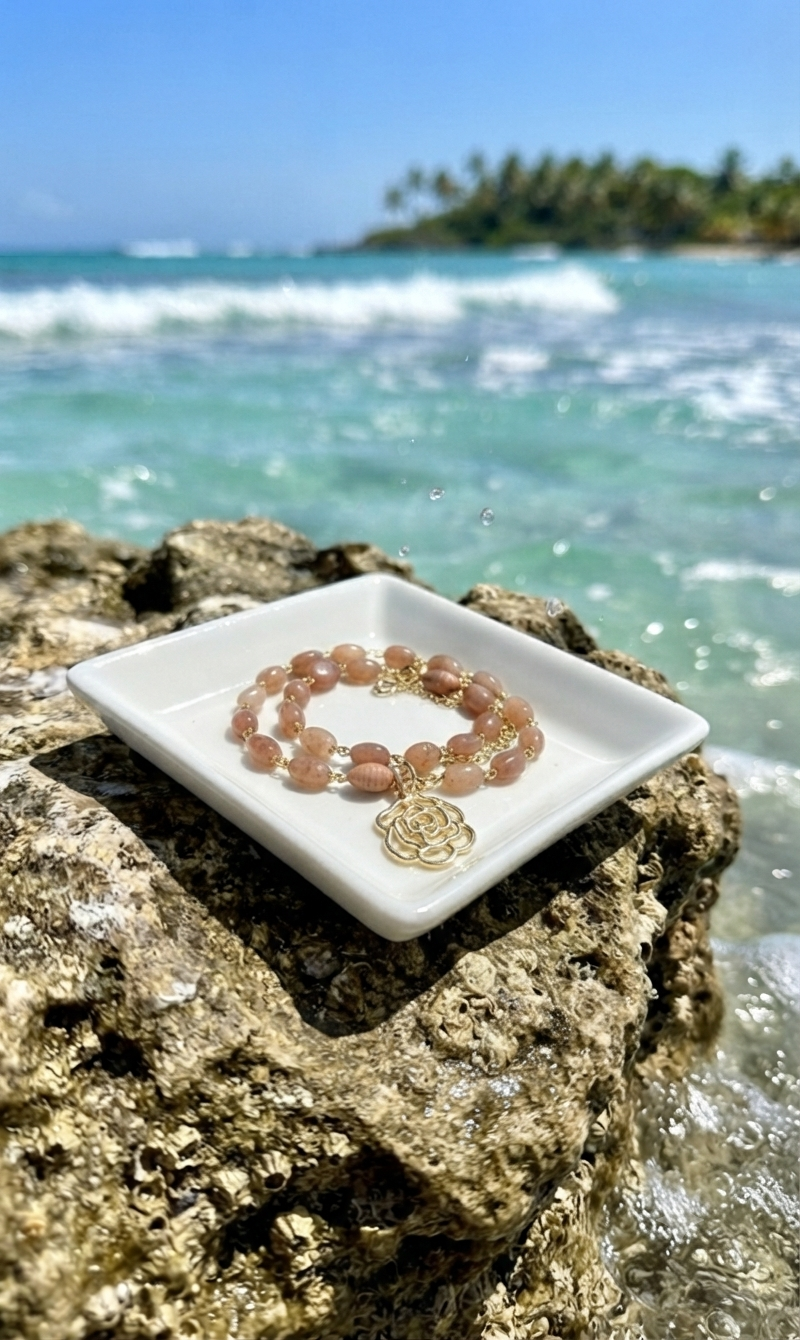 Peach Moonstone Choker