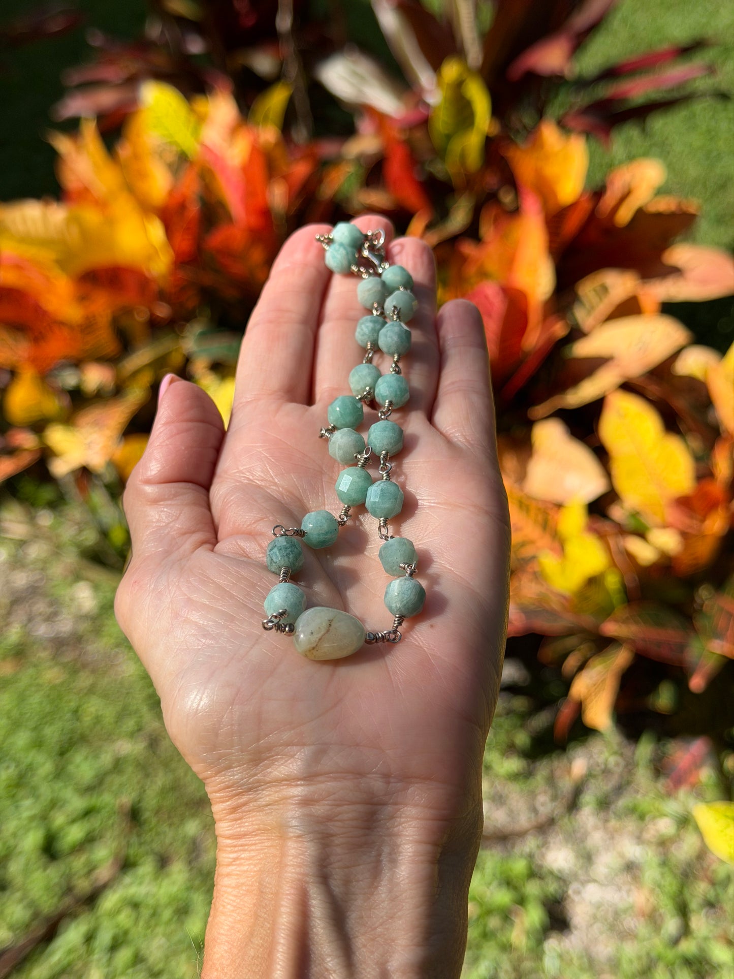 Octagon Amazonite Choker