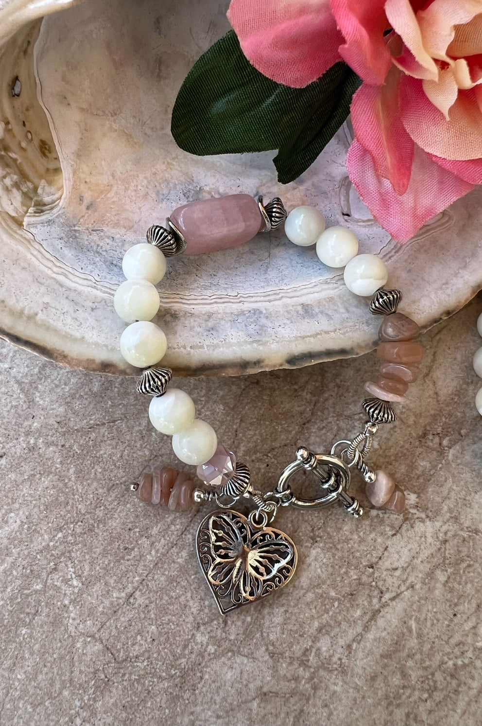 Mother of Pearl and Rose Quartz bracelet