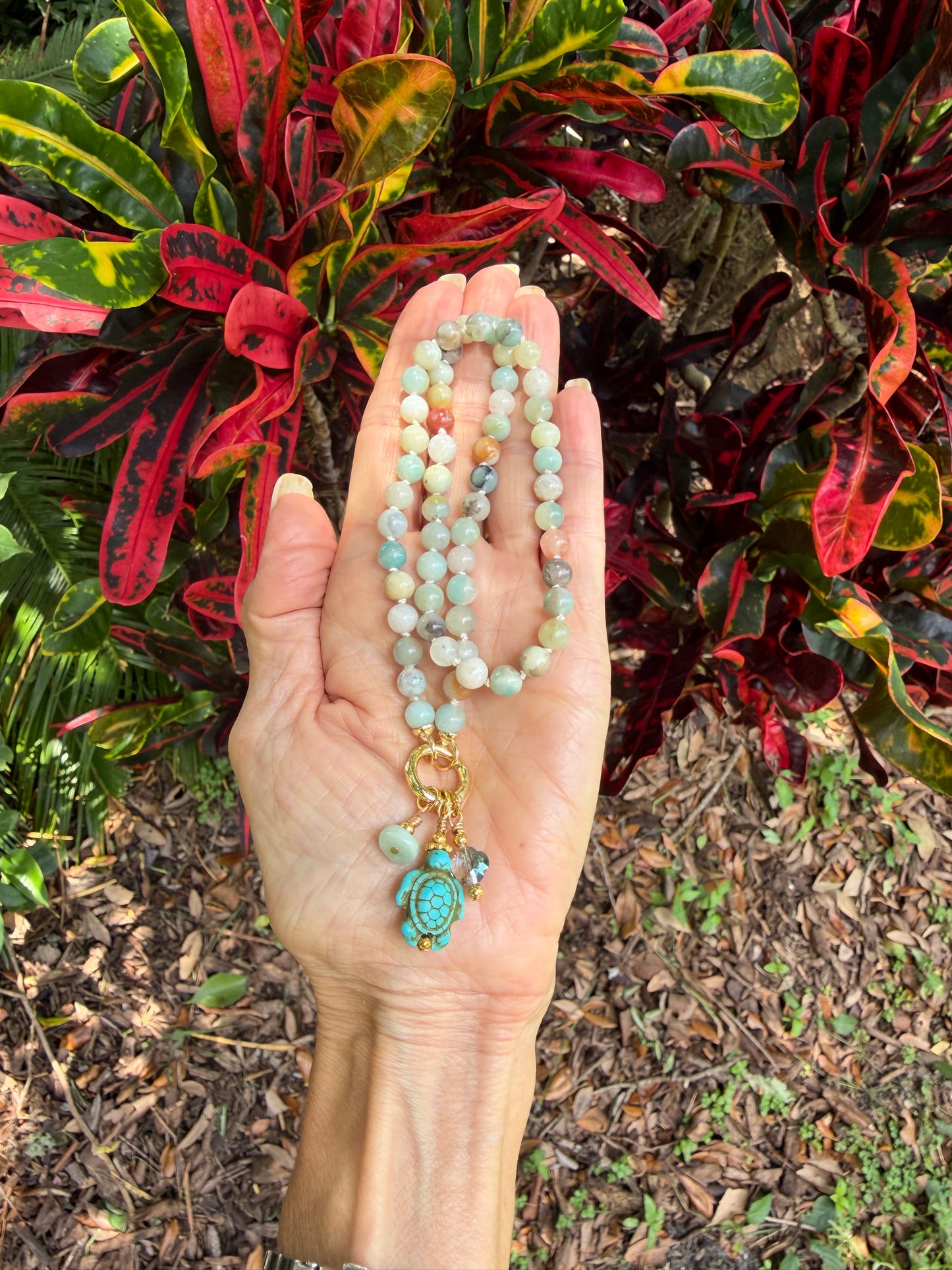 Amazonite with Turtle necklace