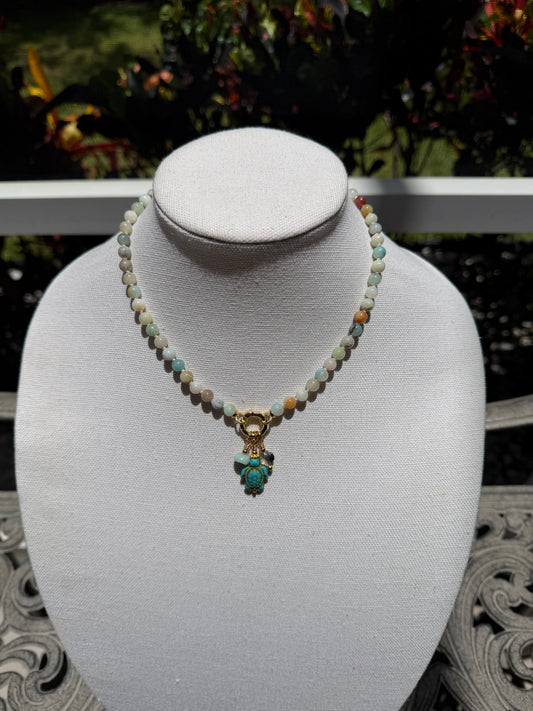 Amazonite with Turtle necklace