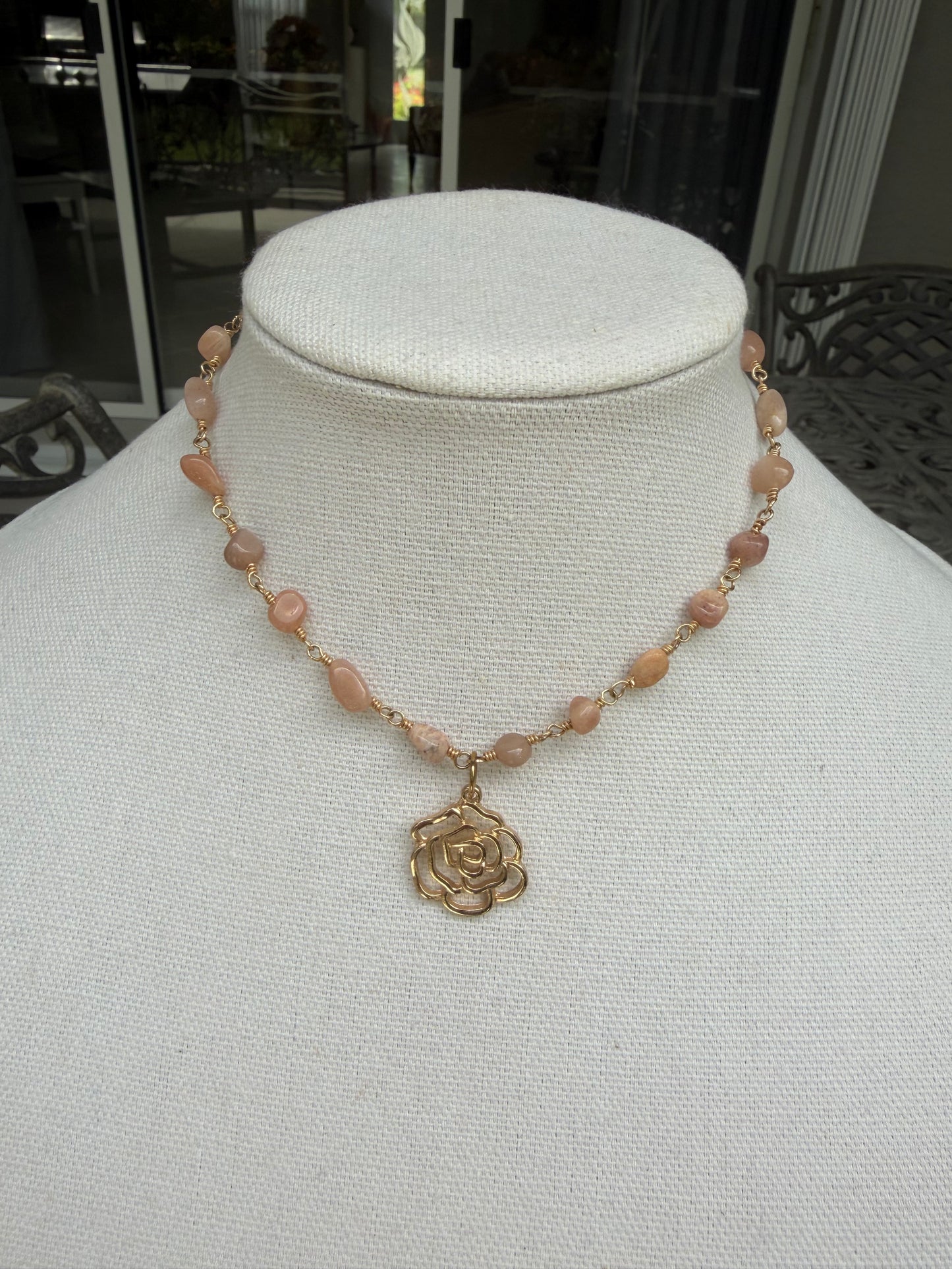 Peach Moonstone Choker