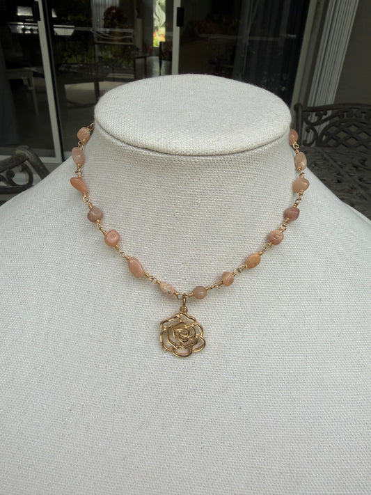 Peach Moonstone Choker