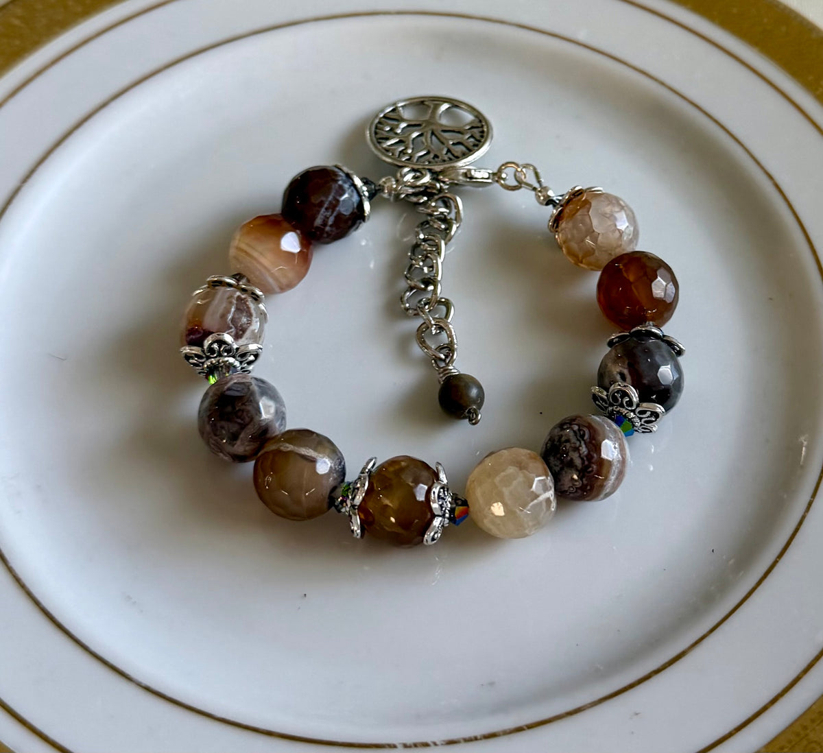 Brown Dragon Vein Agate Bracelet