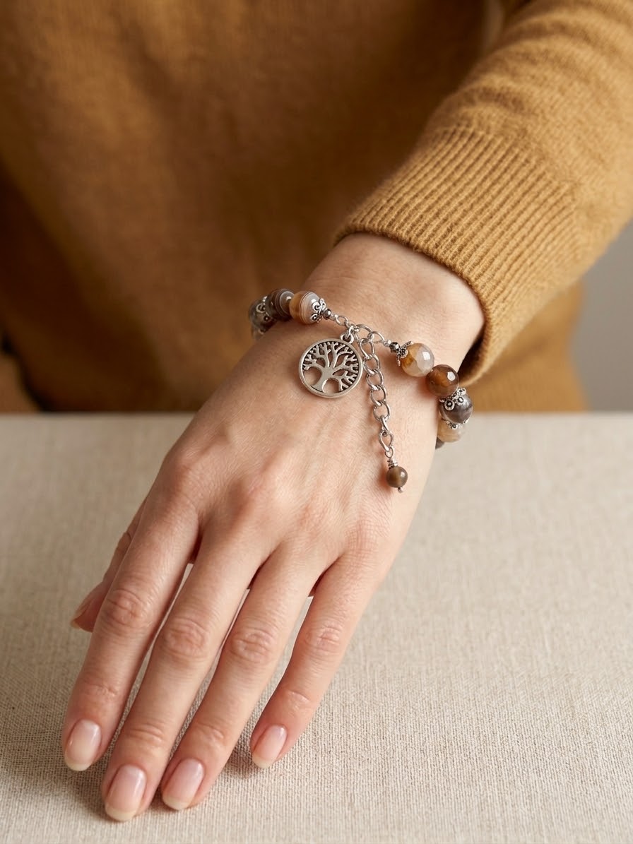 Brown Dragon Vein Agate Bracelet