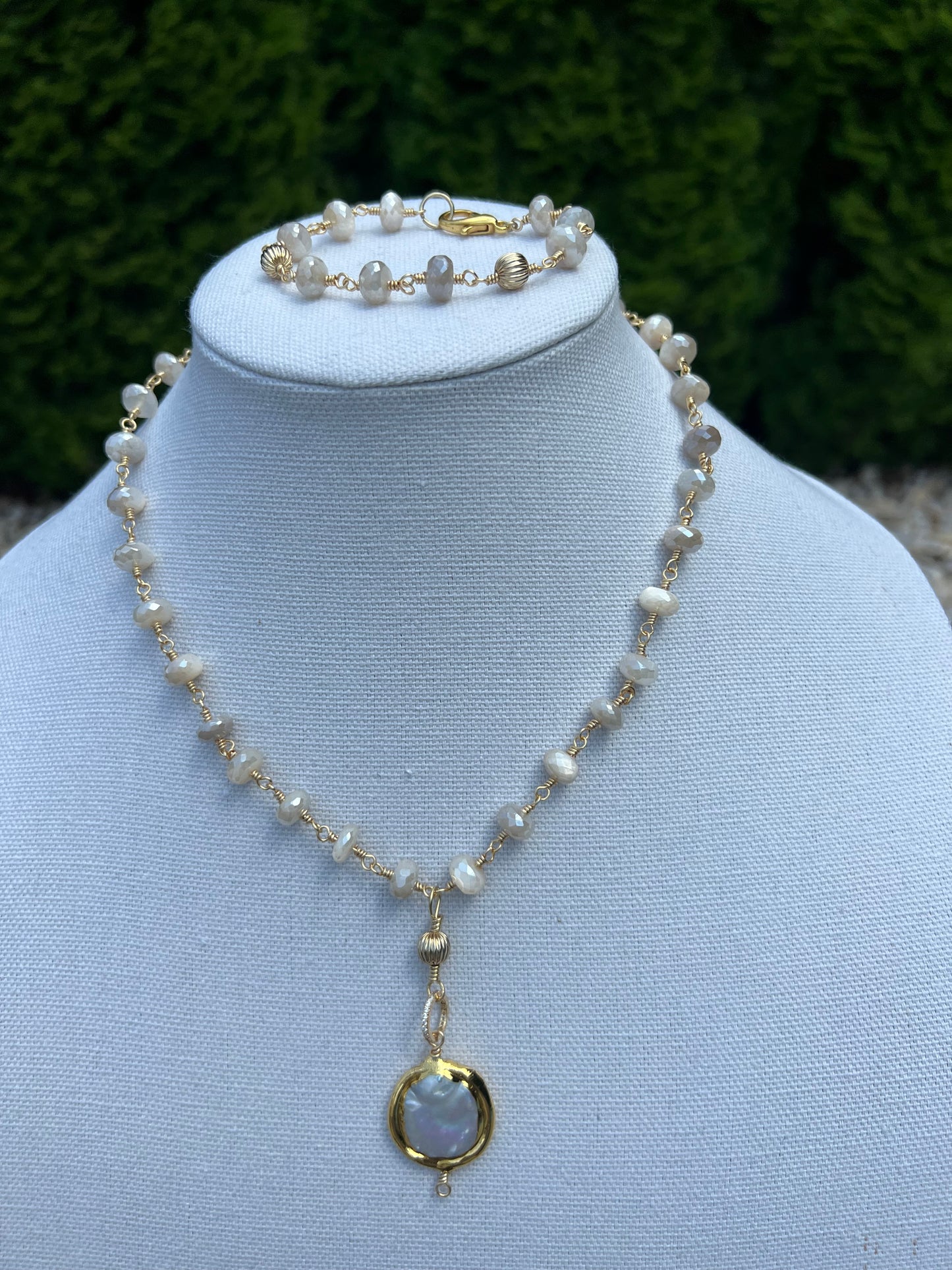 Rosary Style Moonstone Set