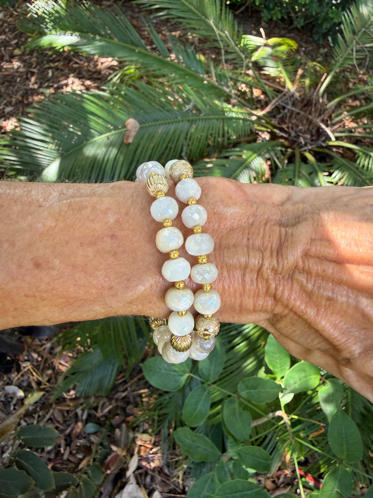 Shimmering Moonstone Bracelet | 18K Gold Plated | OOAK Handmade