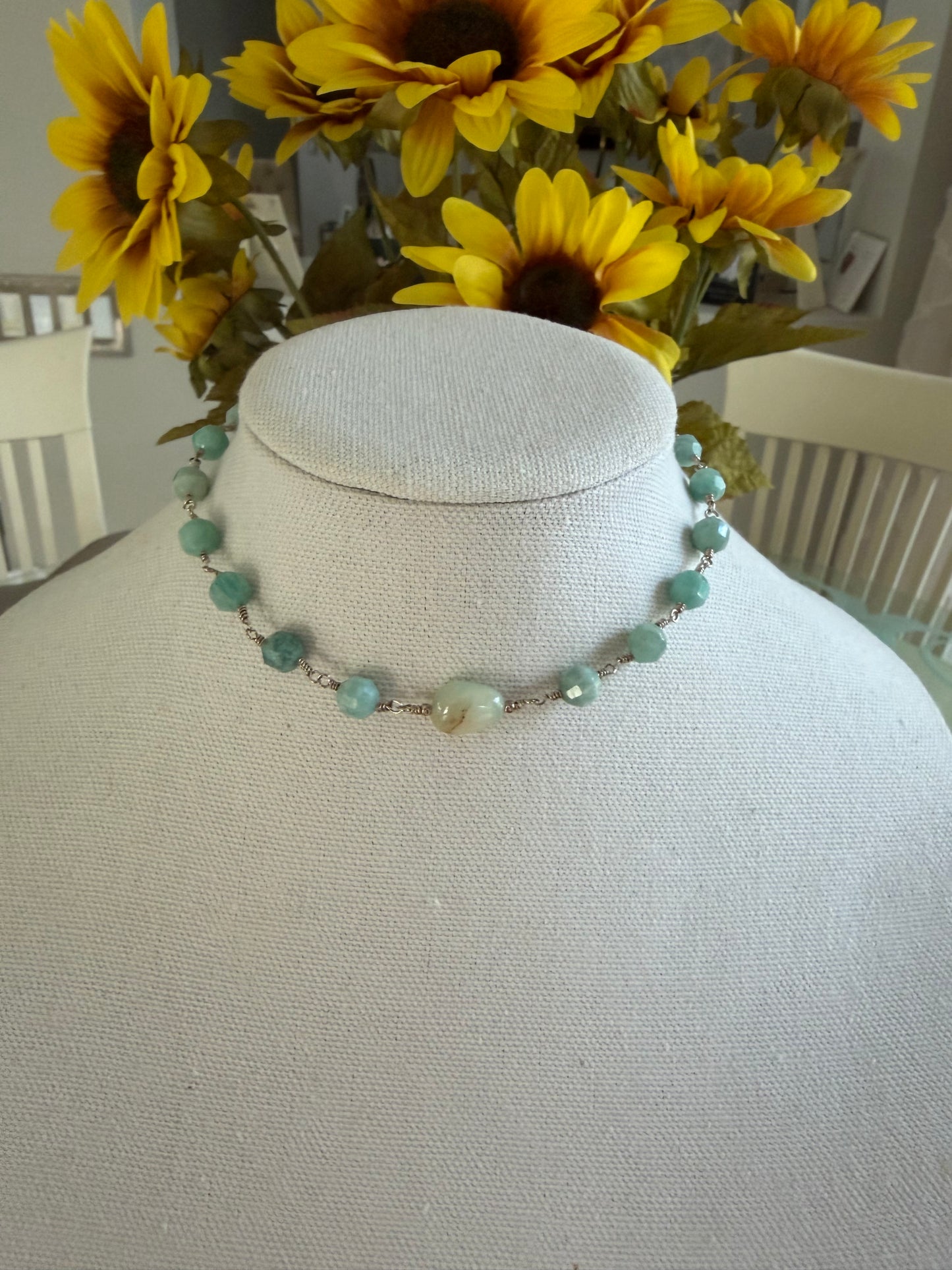 Octagon Amazonite Choker