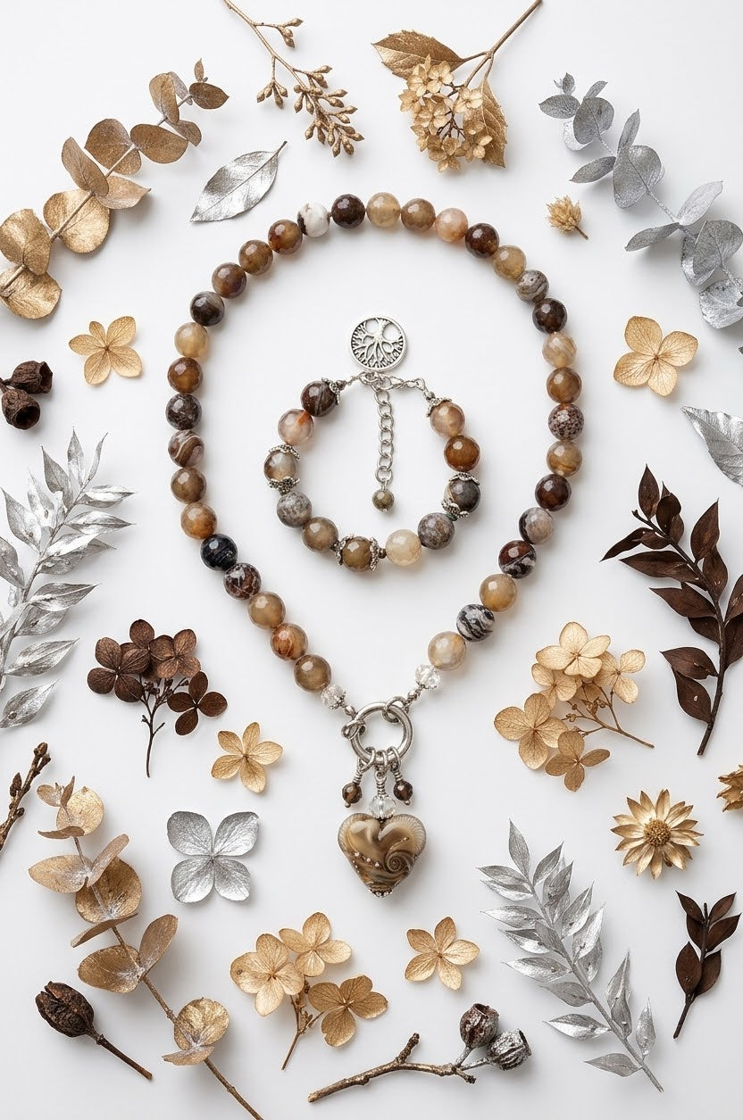 Brown Dragon Vein Agate Bracelet