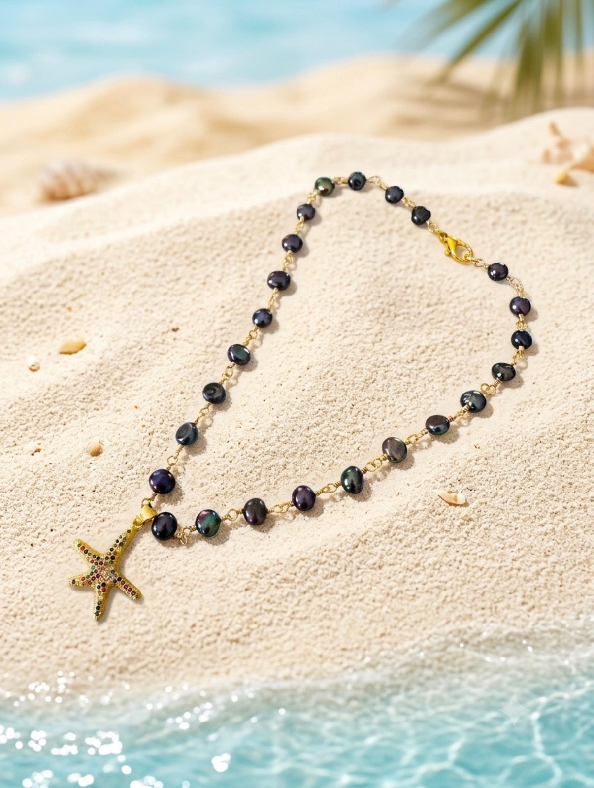 Peacock Pearl Choker