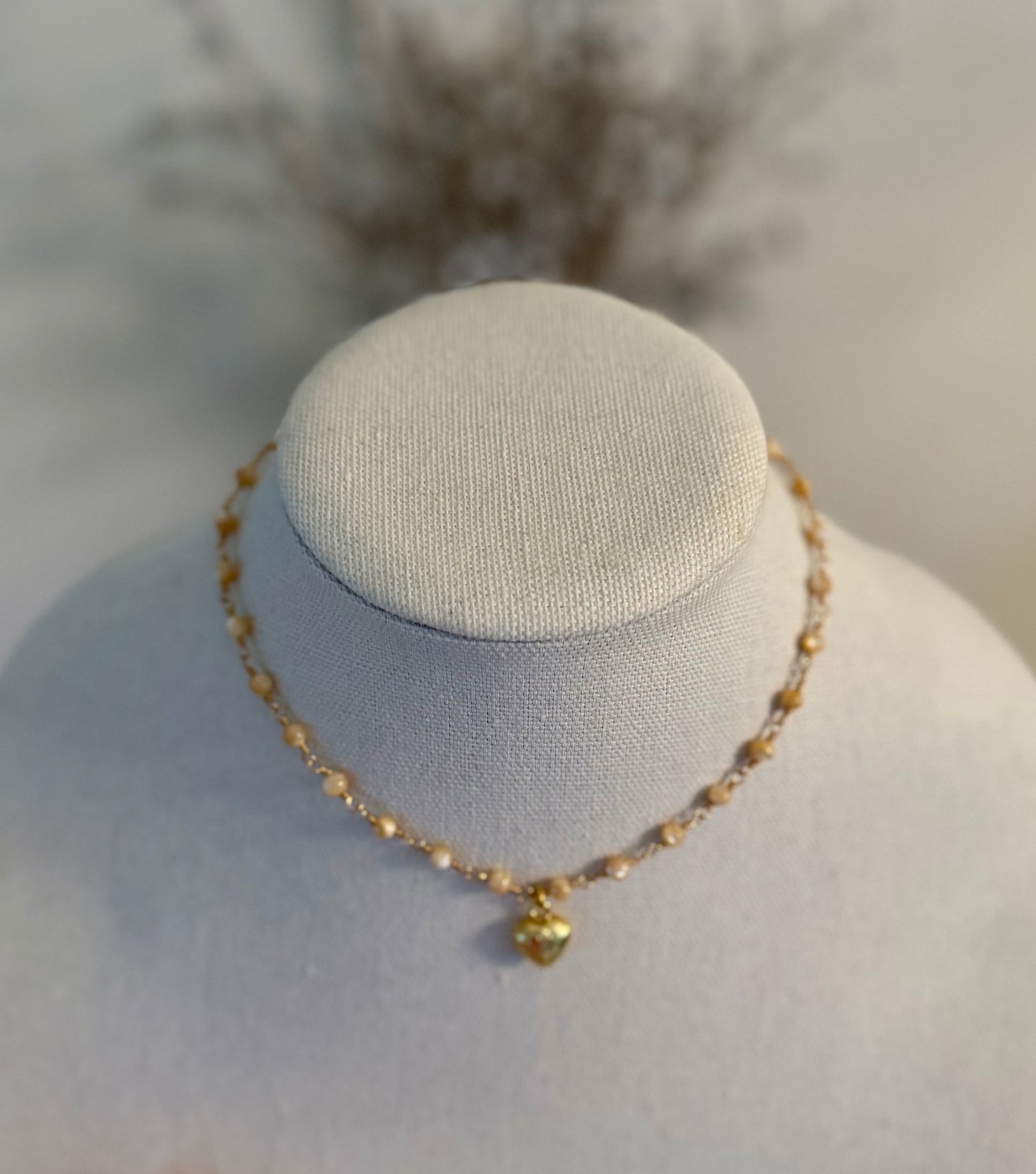 Mother of Pearl, heart choker