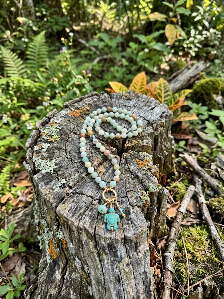 Amazonite with Turtle necklace