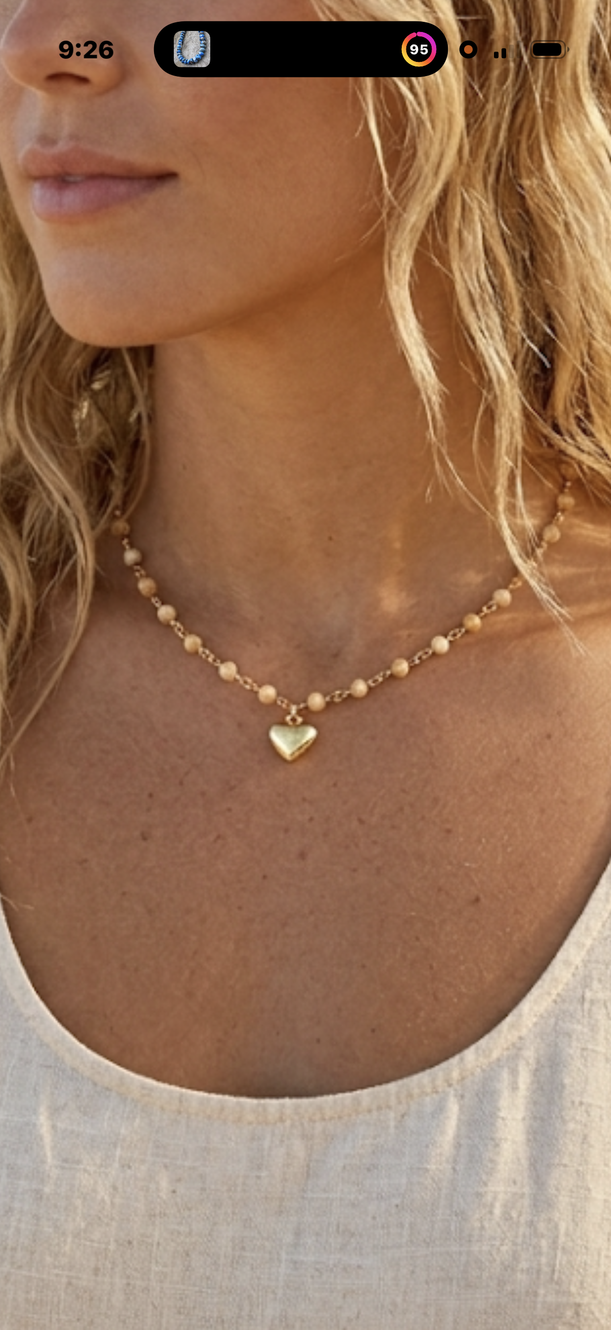 Mother of Pearl, heart choker