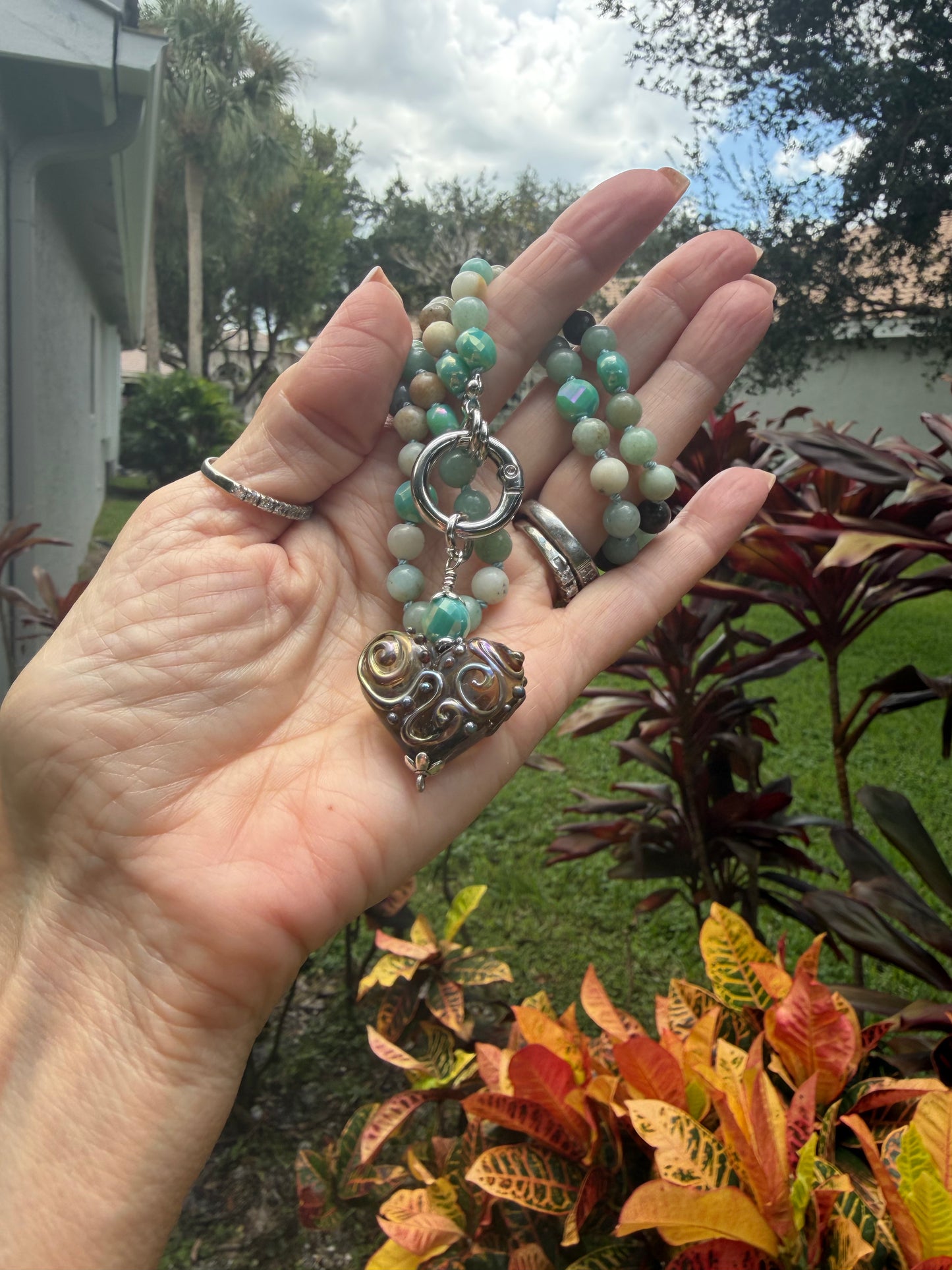 Amazonite and Glass Necklace