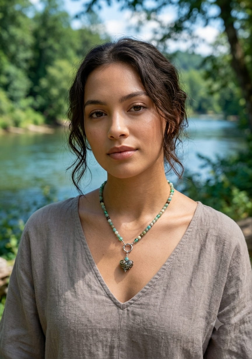Amazonite and Glass Necklace