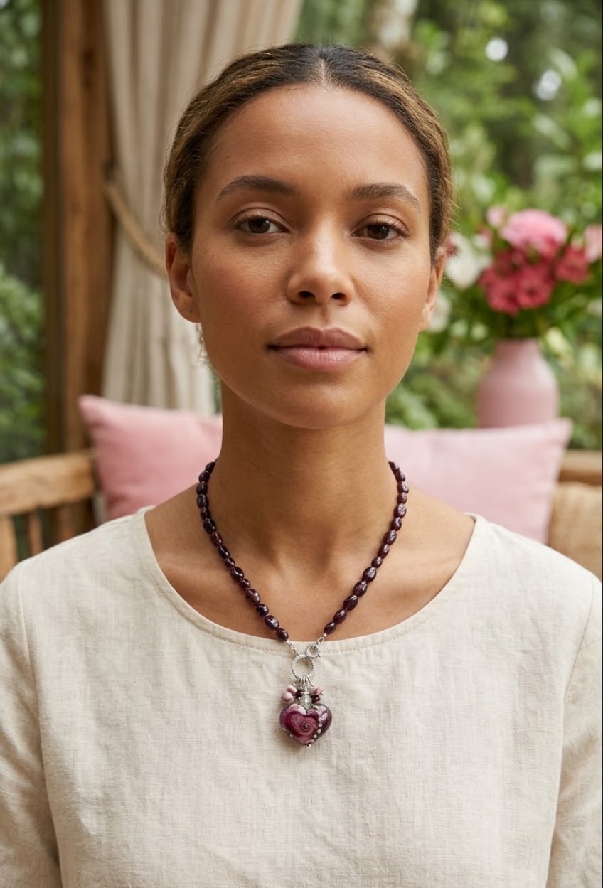 Garnet nugget beauty with Artisan heart