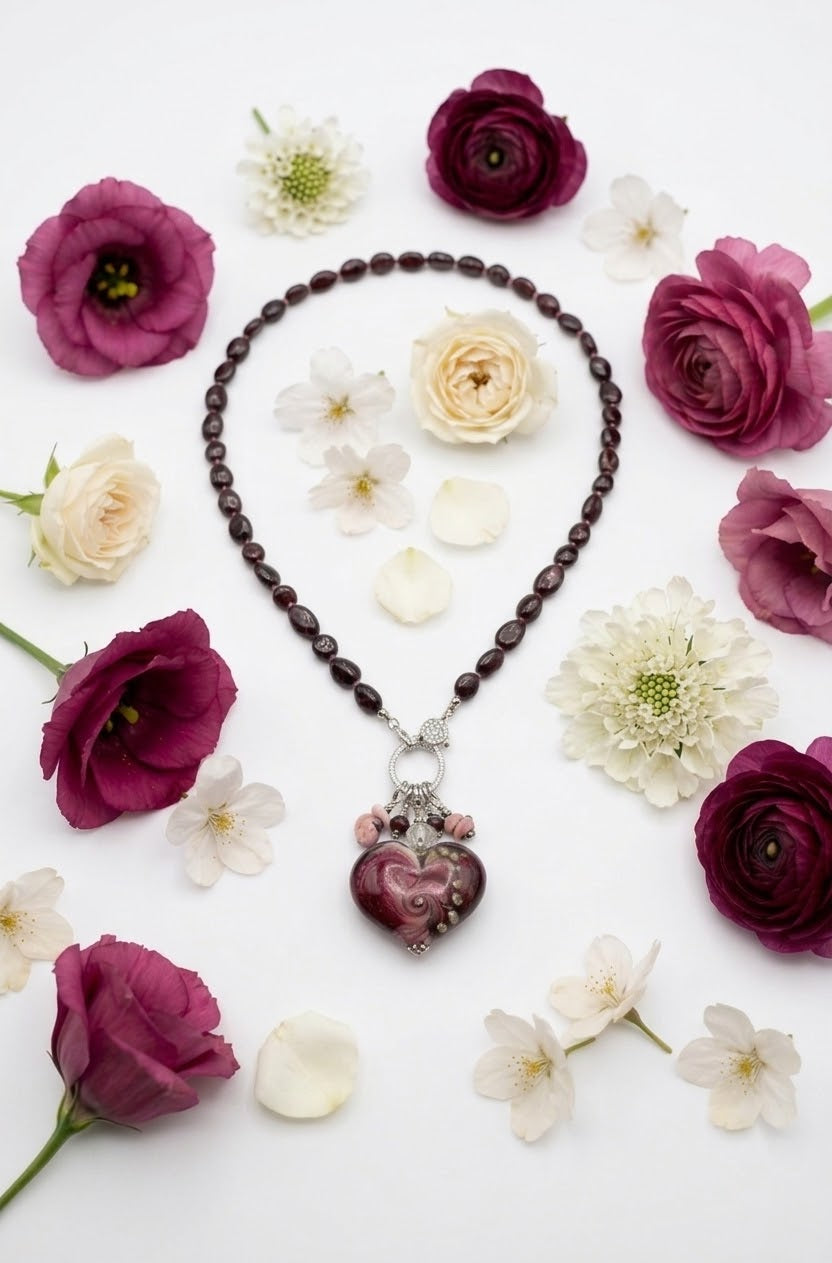 Garnet nugget beauty with Artisan heart