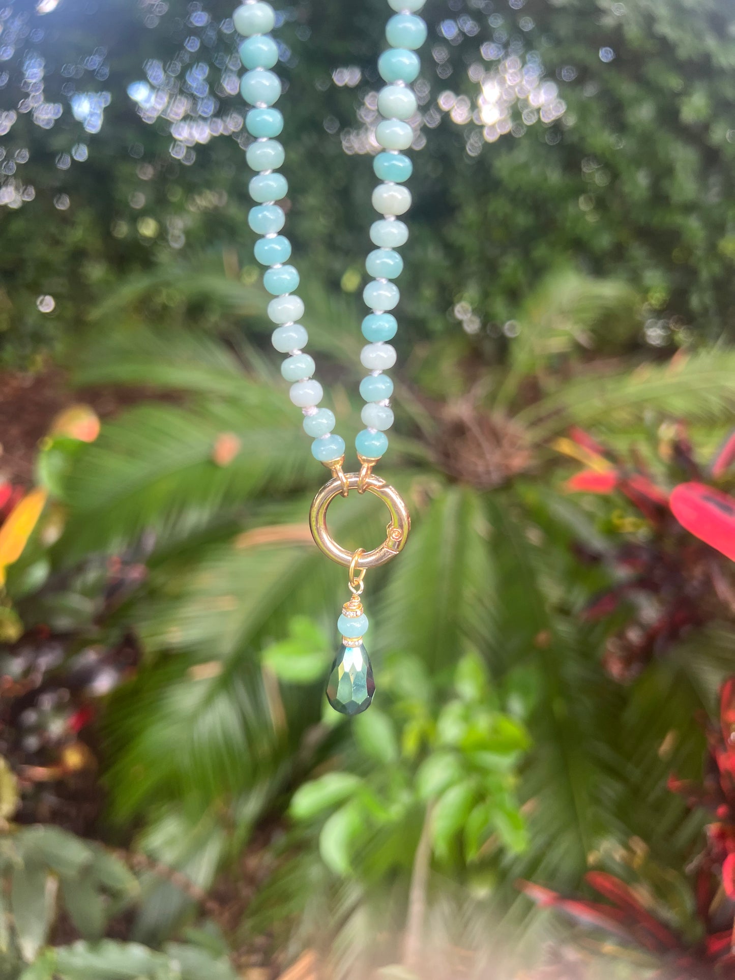 Amazonite Necklace with Teardrop Pendant