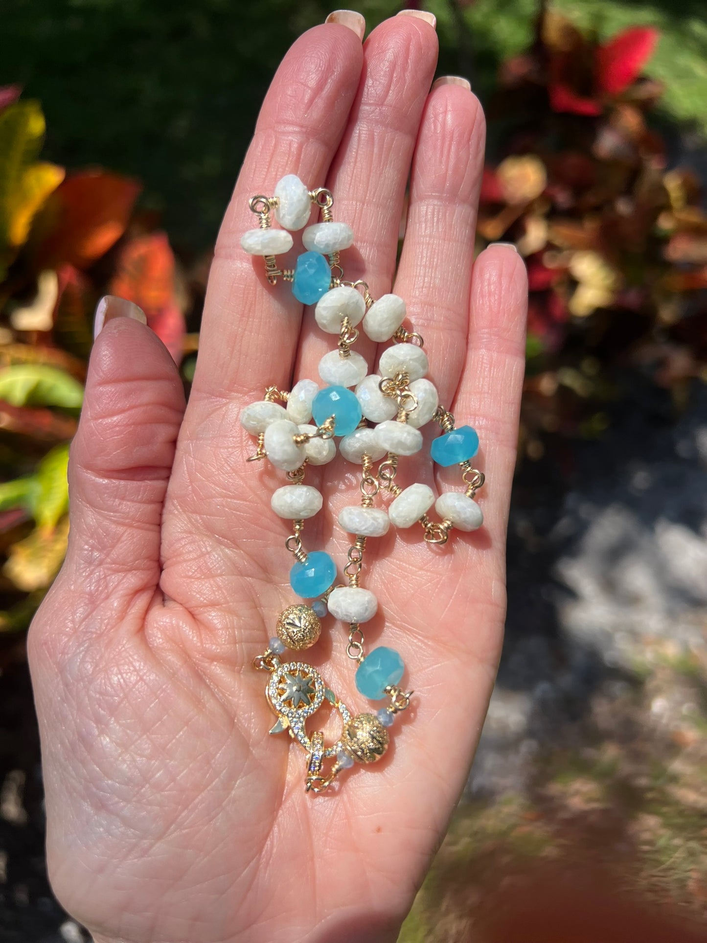 Silverite & Blue Chalcedony Choker