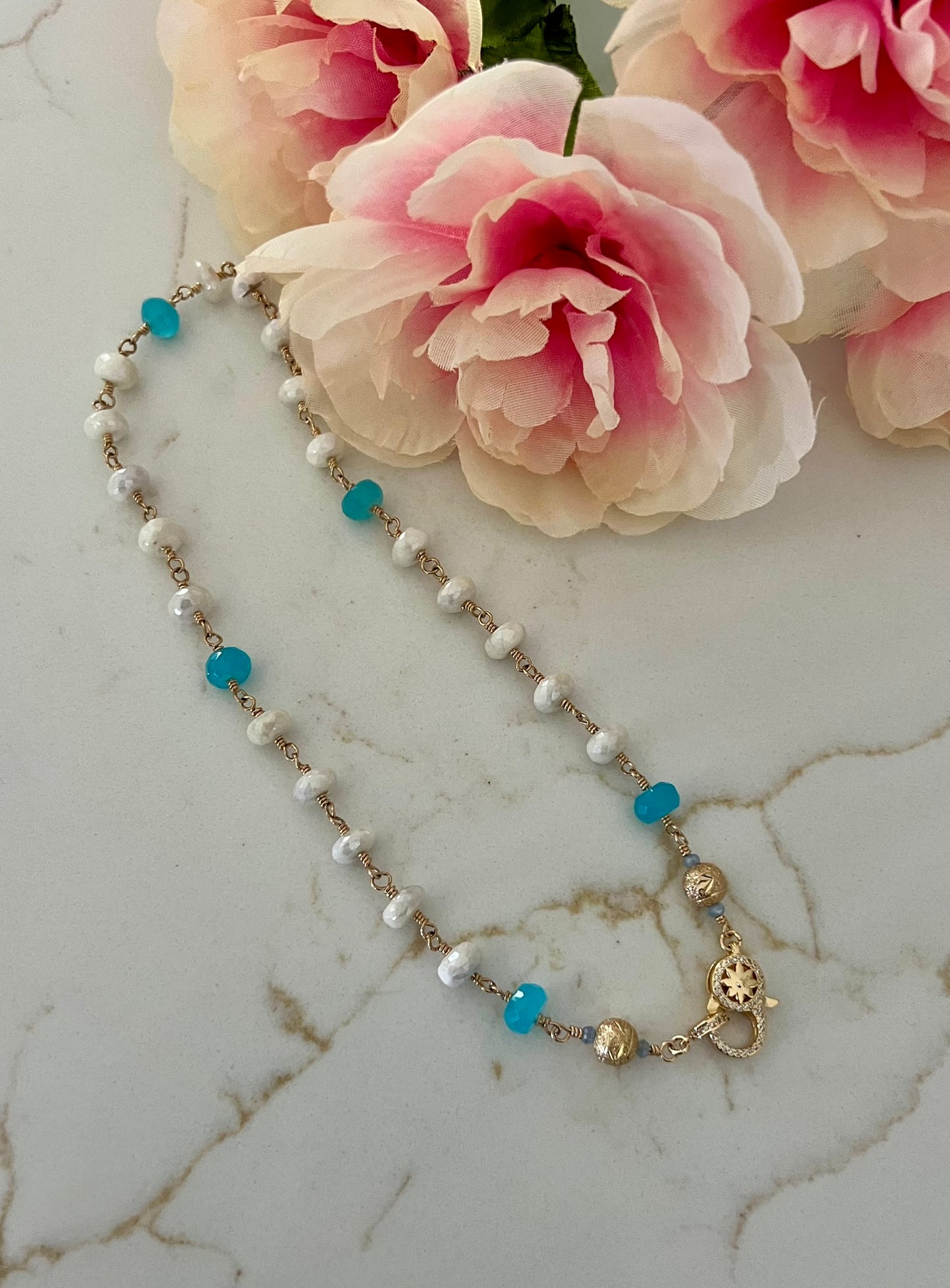 Silverite & Blue Chalcedony Choker